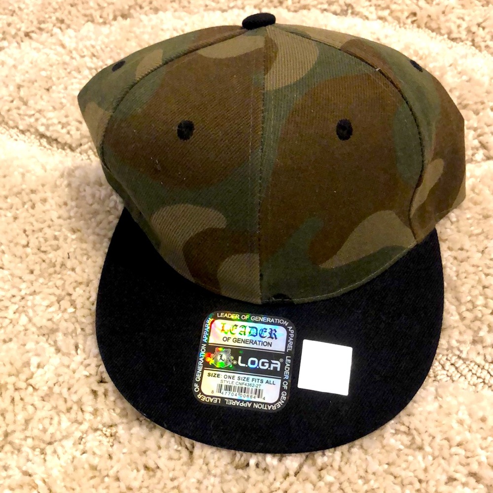 Leader of generation Men’s army print and black SnapBack hat cap